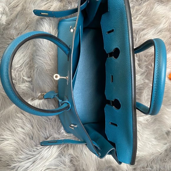 Hermes Birkin Colvert/Blue Togo 35 Blue Leather Tote - Picture 4 of 7
